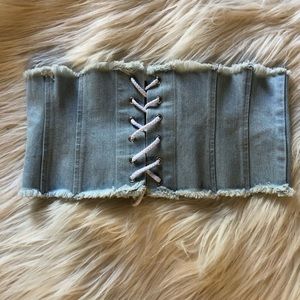 Denim Lace-Up Corset